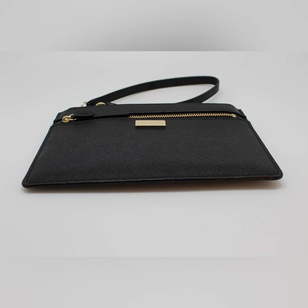 Kate Spade Tinie Laurel Way Black Leather Wristlet Wallet WLRU2677